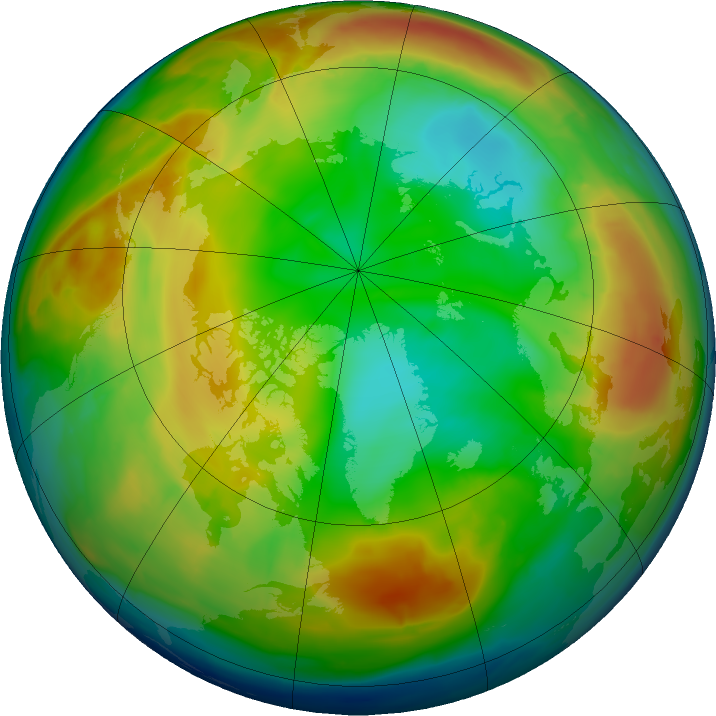 Arctic ozone map for 21 January 2016